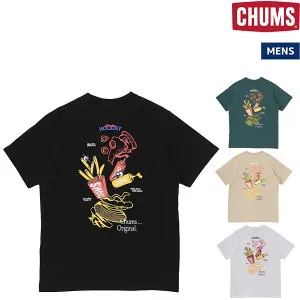 チャムス CHUMS Anti-Bug Fast Food Pocket T-Shirt アンチバグ ファストフード ポケットTシャツ メンズ カジュアル アウトドア トップス 半袖 Tシャツ クルーネック プルオーバー 虫よけ加工 CH01-2715