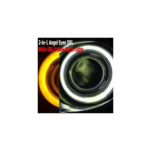 適用: ホンダ CR-V CRV 2012-2014 DRL イエロー シグナル ライト H11 E13 フォグライト プロジェクター レンズ ハロゲンバルブキット 2in1 エンジェル アイ 4300K・6000K AL-KK-7772 AL Light lamp for car