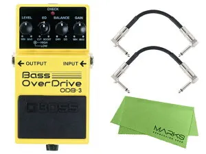 BOSS ボス Bass OverDrive ODB-3 + モリダイラパッチケーブル2本 セット［マークス・オリジナルクロス付］ コンパクトエフェクター