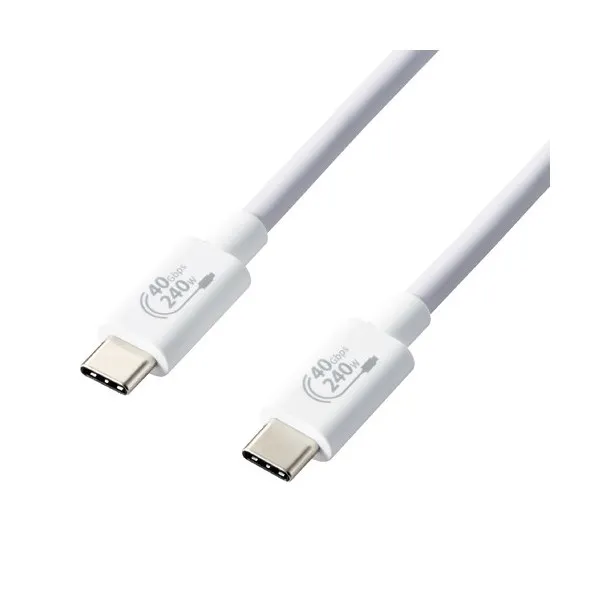 ELECOM USB4-CCPE10NWH USB Type-cケーブル 4.0 PD EPR対応 240W (USB-C to USB-C) 1m ホワイト