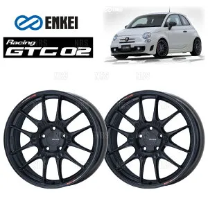 ENKEI エンケイ GTC02 (MBK マットブラック/フロントフェイス) 8.5J x 17インチ +40 PCD112 5穴 2本セット (GTC02-D014-MBK-2S