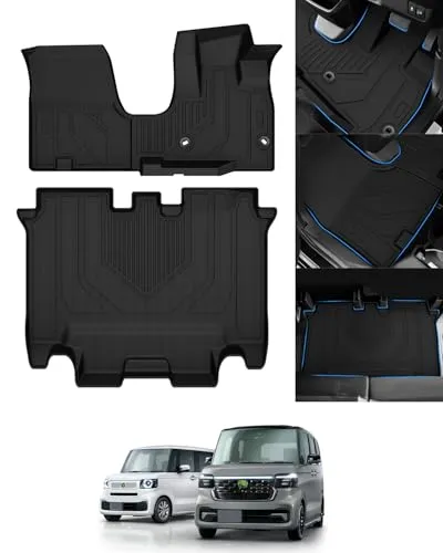 Mixsuper 新型 N-BOX JF5 JF6 フロアマット 防水 Nbox JOY 立体カーマット 3D エヌボックス カスタム セカンドマット Nボックス カスタムパーツ 2023年10月～現行 TPE素材 車種専用設計 耐摩擦 耐汚れ 耐候性 難