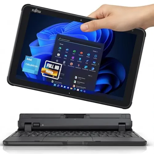 【整備済み品】富士通 ARROWS Tab Q5010｜10.1型 WUXGA（1920×1200）タブレットPC｜intel 第九世代Celeron N4020/4GB/64GB｜Windows 11 Pro｜USB Type-C充電｜Wi-Fi｜mic