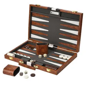 チェスセット Get The Games Out Top Backgammon Set - Classic Board Game Case - 2 Players - Best Strategy & Tip Guide - Available in Small, Medium and Large Sizes (Brown, Medium) 【並行輸入品】