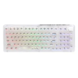OUSEITECHXEWEADNV99ゲーミングキーボードメカニカル透明キーボード透明キーキャップ99キーワイヤレスホットスワップ対応RGBバックライトBT5.0/2.4G/USB-Cガスケット搭載