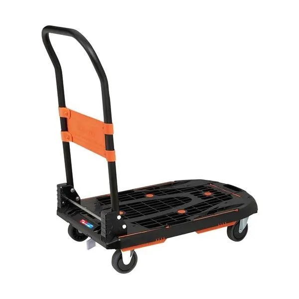 TRUSCO 樹脂台車 カルティオ(新型) 780X490 折畳 黒 樹脂ストッパー付 ブラック MPK780-BK-JS 1台