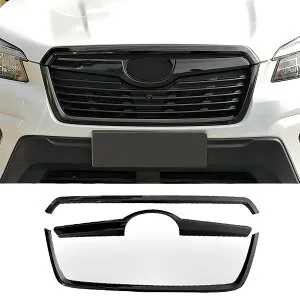 スバル 新型 フォレスター SK系 に適用センター グリル モール フロントグリルカバー リム ドレスアップ パネル カーアクセサリー For Subaru New Forester 専用設計外装 (ピアノブラック) [並行輸入