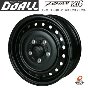 【取り寄せ品】 送料無料 ホイールのみ 4本セット DOALL アルジェノン フェニーチェ FENICE RX6 マットブラック 14インチ 5.0J インセット+45 5穴 PCD114.3 JWL-T タウンエース ライトエース ※センター