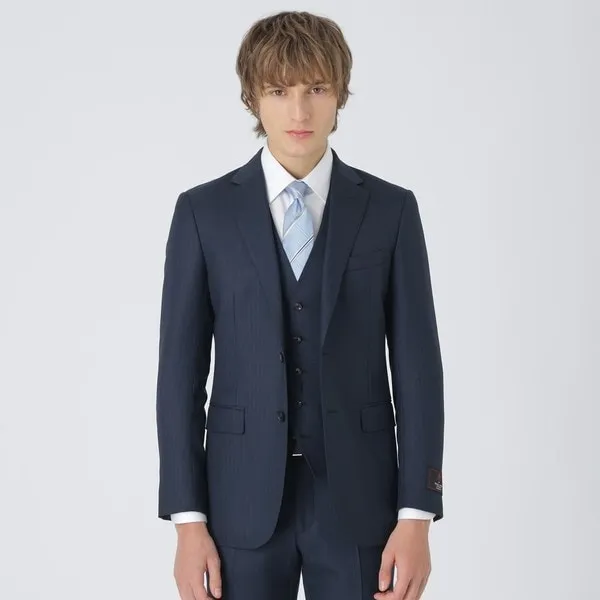 [マルイ]MIYUKIプルシャンブルーTOPシャドーストライプスリーピーススーツ/ブラックレーベル・クレストブリッジ （BLACK LABEL CRESTBRIDGE） ネイビーA