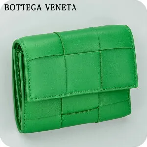ボッテガ・ヴェネタ 三つ折り財布 三折財布 レディース ブランド BOTTEGA VENETA レザー Italy 651372-V3UO1 3722 グリーン