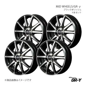 【14インチ 4H100 4.5J +45】アルミホイール4本セット フレアワゴン MM42S 2017/1～2017/4 MID WHEELS/GR-γ BKP Y251445433450390×4