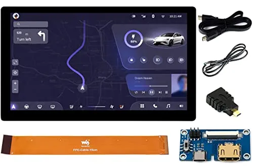7インチ QLED タッチ容量性ディスプレイ 1024x600ピクセル 統合薄型軽量液晶 アダプターボード付き Raspberry Pi/Jetson Nano/Windows/PC用 Windows/Linux/Android対応