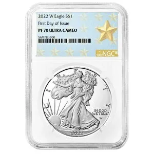 2022-W プルーフ 1ドル アメリカン シルバー イーグル NGC PF70UC FDI ウェストポイント スターラベル