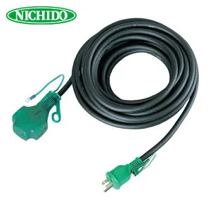 日動工業 NICHIDO LPPT-10E (BK) ポッキン延長コード アース付 10m ランプ付 (1本)