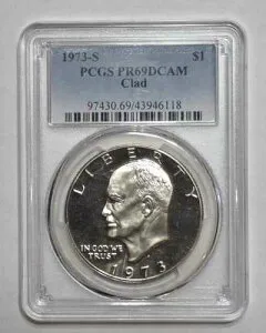1973-S アイゼンハワードル $1 PCGS PR69DCAM クラッド