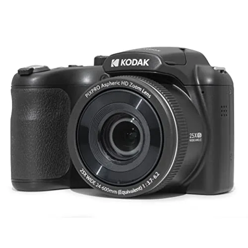 KODAK PIXPRO AZ255-BK 16MP Digital Camera 25X Optical Zoom 24mm Wide Angle Lens Optical Image Stabilization 1080P Full HD Video