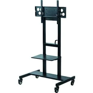 ■SANWA 55~65型対応手動上下昇降液晶ディスプレイスタンド〔品番:CRPL30BK〕【2033666:0】[送料別途見積り][法人・事業所限定][外直送][店頭受取不可]