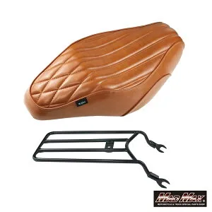 【送料無料】MADMAX Mr Quick製 ホンダ スーパーカブ110(JA44/JA59) / クロスカブ50(AA06) / クロスカブ110(JA45/JA60) リアキャリア カスタムロングシート ブラウン セット (MR19-CC25-SET2) マッドマックス