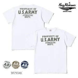 バズリクソンズ/BUZZ RICKSON'S BR79348 T-SHIRT U.S. ARMY ATHLETIC DEPT. Tシャツ 半袖 メンズ レディース TEE コットン トップス WHITE NAVY KHAKI【送料無料】