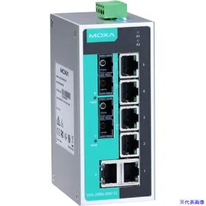 ■MOXA 8ポート(RJ45×6、マルチモードSCコネクタ×2) アンマネージド イーサネットスイッチ EDS208AMMSC(1685490)[法人限定][直送元]