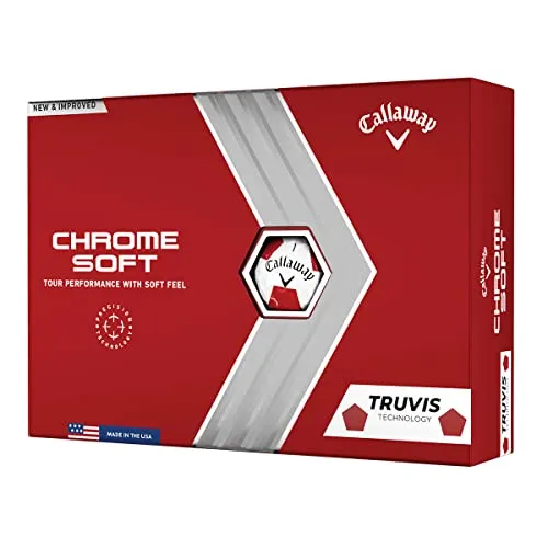 Callaway Golf 2022 クローム ソフト ゴルフボール ホワイト/レッド Truvis
