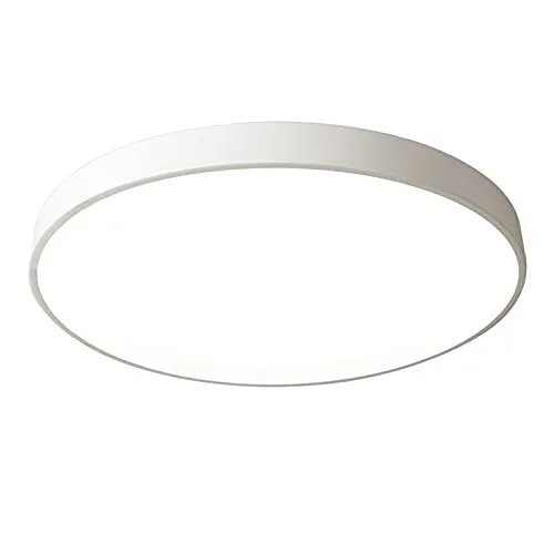 丸型マカロン型LEDシーリングライト、フラッシュマウント式子供部屋ランプ、北欧モダン照明、保育園、子供部屋、ダイニングルーム用、ホワイト+クールホワイト-60cm 48W