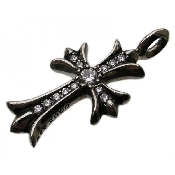 CHROME HEARTS TINY FAT CROSS PENDANT クロムハーツ タイニー ファットクロス ペンダント パヴェダイヤ シルバー