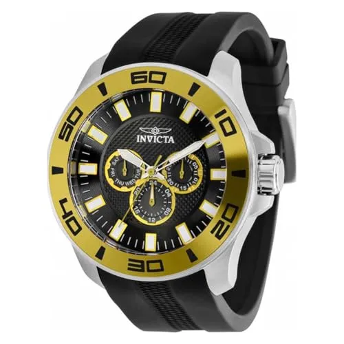 Invicta Men's Pro Diver 35744 Yellow Bezel 50MM Stainless Steel Case Watch
