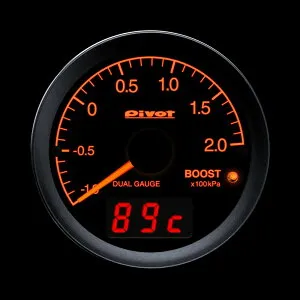 Pivot(ピボット) デュアルゲージRS [DUAL GAUGE RS]【ブースト計】オレンジ照明 OBDタイプ 品番：DRX-BO