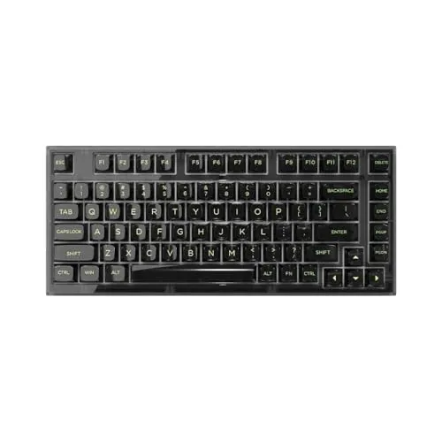 Tri-Mode 82-Key Hot-Swappable Mechanical Keyboard with RGB Backlighting Compatible with WindowsおよびAndroid FL Q75ガスケットマウント(Ice Se