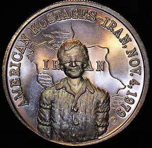 アメリカン 人質 IRRRAN 1979 アヤトラ ホメイニ 1oz 999 FINE シルバー ラウンド C3815