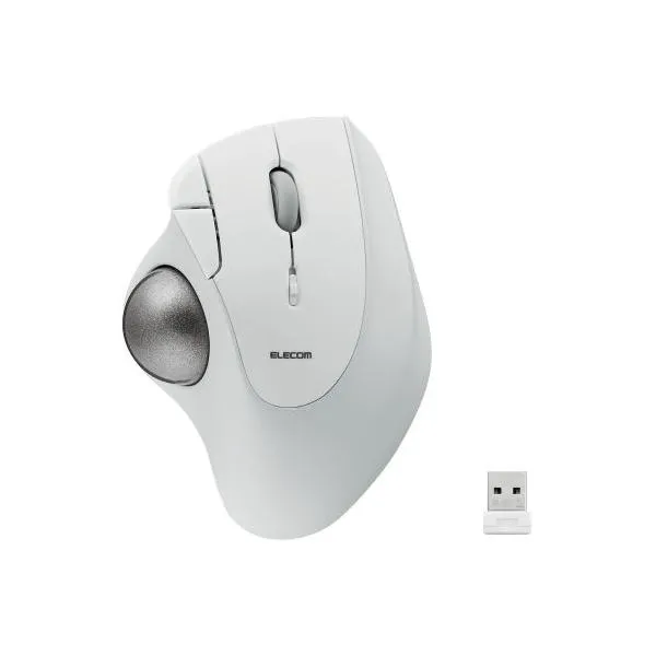 ELECOM M-IT11DRWH トラックボールマウス/ IST/ 36mmボール/ 親指/ ベアリング支持/ 無線2.4GHz/ 5ボタン/ ホワイト