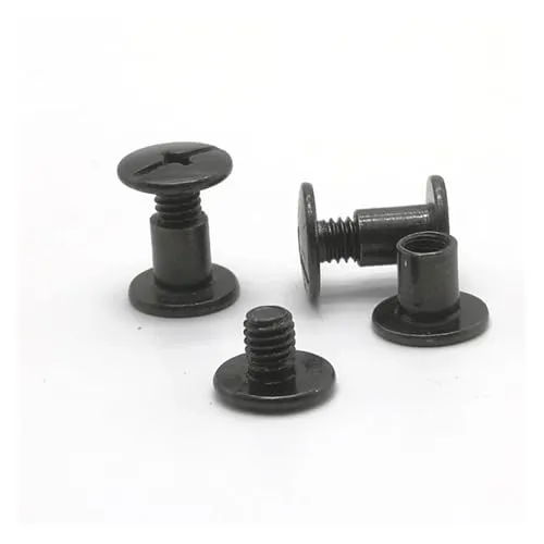 100 Sets Of M5*4/5/6/8/10/12/15/18/20/25/30 Black Coated Ledger Screws, Rivets, And Book Binding Staples(20mm)