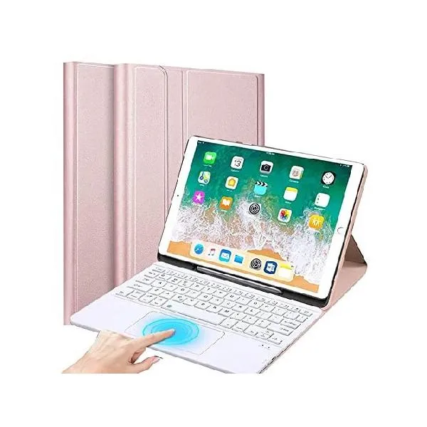 QYiiD Keyboard Case with Touchpad for iPad Pro 12.9-inch 2017/2015 (Old Model, 2nd ＆ 1st Generation, Ultra-Thin PU Leather Case with Detacha_並行輸入