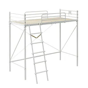 ロフトベッド コンパクト すのこ コンセント付き セミシングルショート 床面 80×180cm ベッド下141cm (幅190 奥行83 高さ175cm) ハイベッド ベッド ベッドフレーム 白 黒 一人暮らし 子供部屋 山善 Y