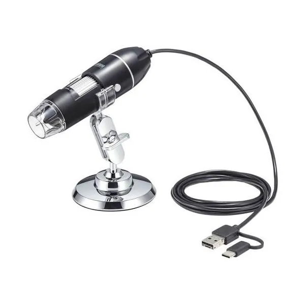 【お取り寄せ】サンワサプライ 200万画素 フルHD対応 USB顕微鏡 LPE-08BK パーツ ＰＣ周辺機器 パソコン 家電