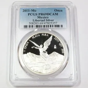 2011 Mo PCGS PR69 DCAM-メキシコ - 1オンス シルバー Libertad Un Onza #44556A-