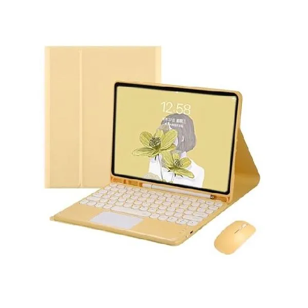 QYiiD Touchpad Keyboard for iPad Case 10.2 with Keyboard 2021, Keyboard Case 9th/8th/7th Generation, Smart Keyboard Cover with Pencil Holder,_並行輸入