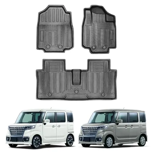 Shvgen新型スズキスペーシア/Spacia MK53S スペーシアカスタム MK53Sフロアマット1-2列目専用2017年~2023年 3Dスペーシアカスタム内装アクセサリー防水 TPE素材 ズレ防止 耐汚れ 耐磨耗性 防水仕様 車内用品 内装 カーパ