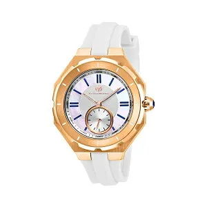 テクノマリーン 腕時計 ウォッチ 時計 レディース 女性用 Technomarine Women's Cruise Stainless Steel Quartz Watch with Silicone Strap, White, 17 (Model: TM-118009)
