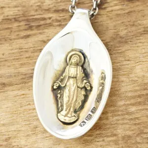 amp japan(アンプジャパン)スプーン マリア ネックレスメンズ レディースシルバー 925 ブラス 真鍮ヴィンテージ アンティークハンドメイド ジュエリーNCAJ-100【ギフト包装対応】【送料無料】