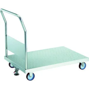 ★ポイント10倍★ 4/24~4/27 お買い物マラソン(要エントリー) TRUSCO オールステン台車 エンボス天板 900X600X850 ストッパー付 AS-EM2-100NU-S