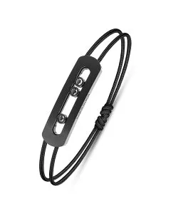 メシカ レディース アクセサリー ブレスレット・バングル・アンクレット Messika Diamond Move Titanium Black Extra Large Bracelet in Titanium on Cord 0.40 tcw Black Titanium ブラック