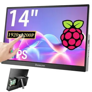 RaspberryPi用14インチタッチスクリーンモニター、IPSディスプレイ、FHD1920x1200、60Hz、内蔵スピーカー、HDMIUSB-C対応ポータブルモニター(ノートパソコン、Switch、PS4/5対応)