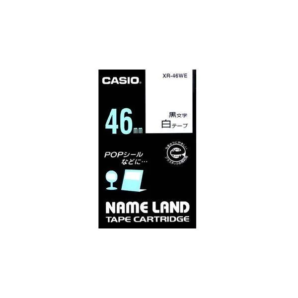 (まとめ) カシオ CASIO ネームランド NAME LAND スタンダードテープ 46mm×6m 白／黒文字 XR-46WE 1個 〔×5セット〕 代引不可