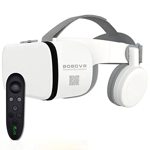 VR ゴーグル メガネ リモコン付き、 3D映画ビデオプレイゲーム用VRメガネ、 VR Realidad Virtuales ゲーム システム IPhone Apple Android PC Phone用VRヘッドセット (Color : White, S