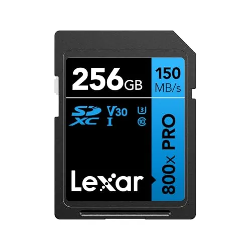 Lexar 高性能800x PRO SDカード 256GB SDXC UHS-Iカード 最大150MB/秒読み取り V30/U3/C10 SDメモリーカード ポイントアンドシュート、ミッドレンジデジタル一眼レフカメラ、HDビデオカメラ用 (LSD0800P