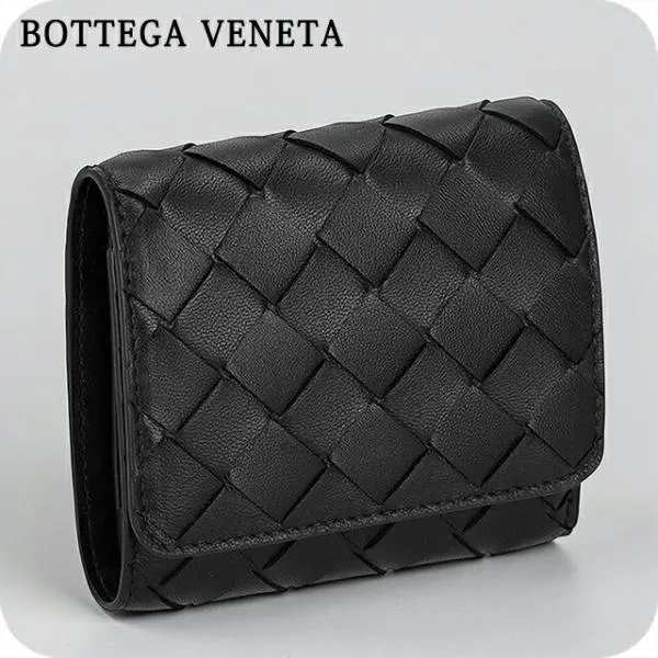 ボッテガ・ヴェネタ 三つ折り財布 三折財布 レディース ブランド BOTTEGA VENETA レザー Italy 776033-V3UH1 8425 ブラック