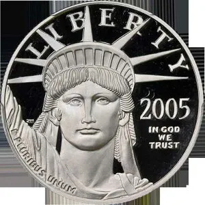 2005-W プラチナ アメリカンイーグル 100ドル PCGS PR70 DCAM ブルーラベル