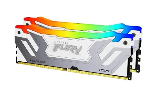 Kingston FURY Renegade DDR5 RGB シルバー/ホワイト XMP 48GB (2x24GB) 8400MT/s CL40 CUDIMM デスクトップゲーミングメモリキット 2個入り - KF584CU40RWAK2-48